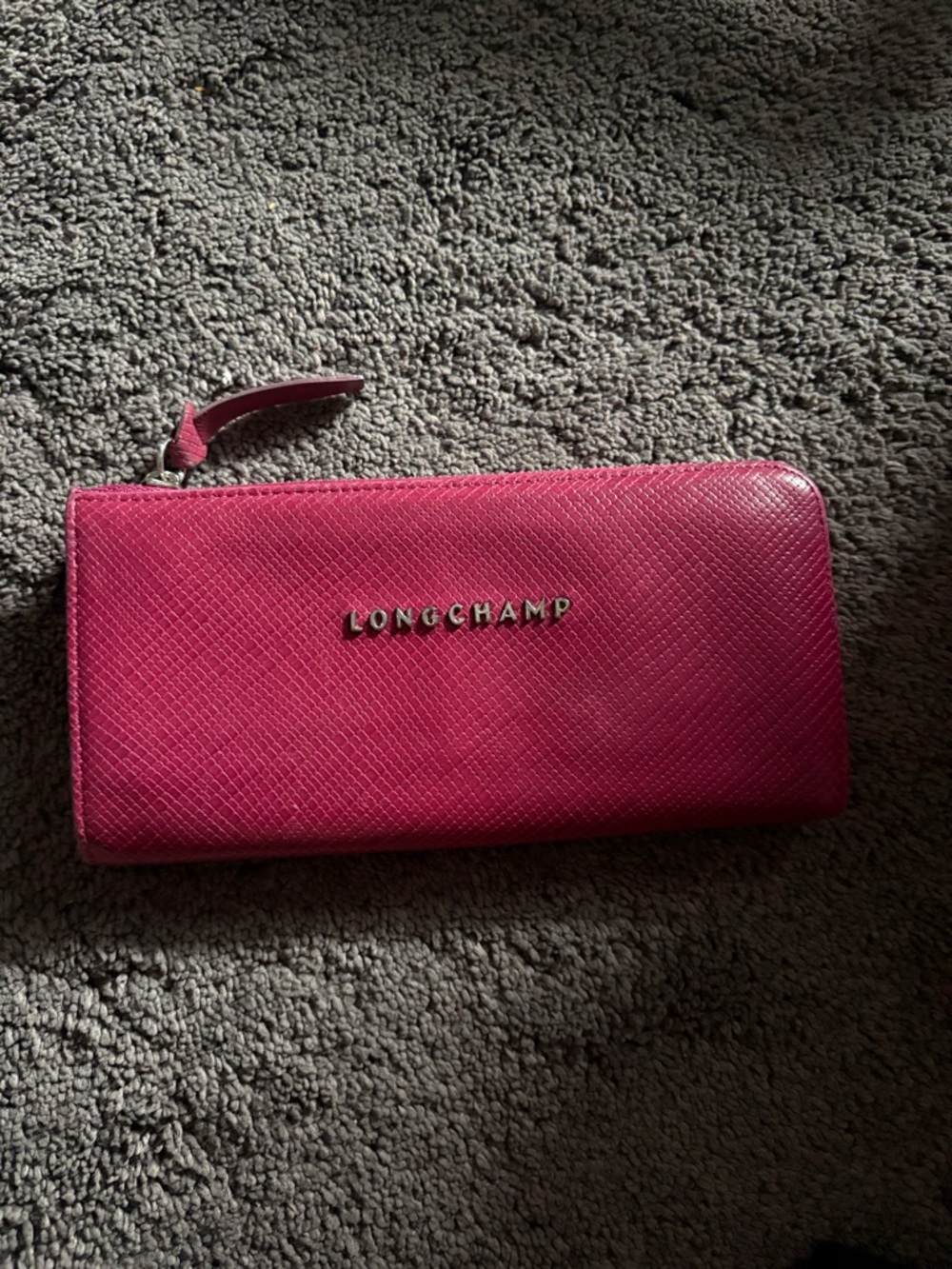 Longchamp Pink Zip-Around Leather Wallet